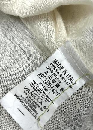 Рубашка 100% лён , короткая, фабрика италии, s-l размер 6