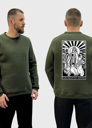 Мужской свитшот на флисе с принтом sunset goons карта таро memento mori скелет снайпер, хаки xs
