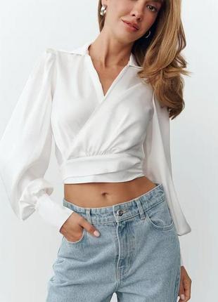 Блуза атласна stradivarius