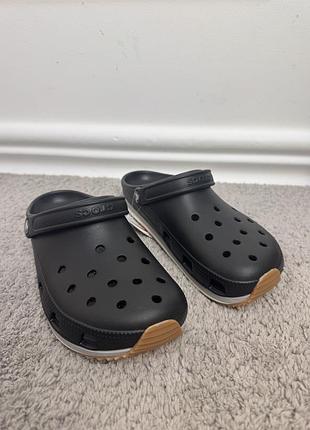 Crocs classic retro runner black чоловічі крокси в чорному кольорі