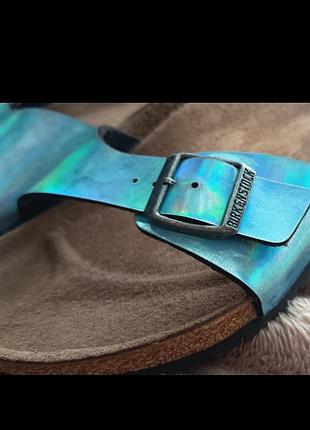 Бленкенштоки ортопедические шлепанцы шлепки birkenstock madrid синие зеленые 38 39