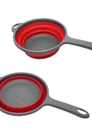 Дуршлаг складной силиконовый frico fru-088-red 40.5 см красный