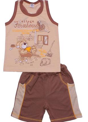 Комплект летный для мальчика valeri tex 1698-75-126 104 см бежевый