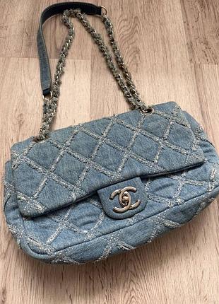 Джинсовий клатч сумка chanel 9