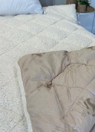 Одеяло полуторное стеганое зимнее из верблюжой шерсти leri max 21475 150х210 см бежевое
