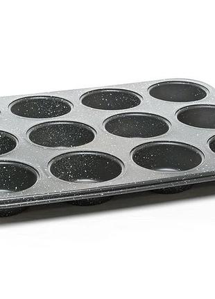 Форма для выпечки маффинов holmer sweet cake granite bm-0812-rg 26.5х18.8х3 см черная
