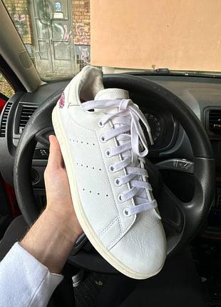 Adidas stan smith оригинал кожаные кроссовки белые женские/мужские натуральная кожа