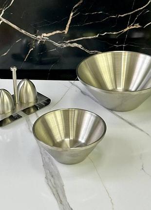 Салатник olens сталева радість 102-1298 16 см 600 мл сріблястий