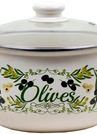Кастрюля эмалированная idea home olives 6832842 22 см 4.8 л