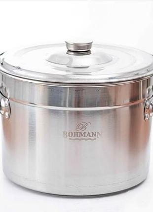 Кастрюля с крышкой bohmann bh-5655-125 125 л 55 см серебристая