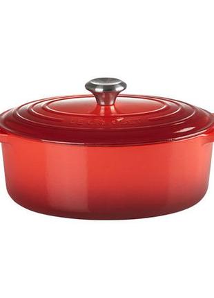Каструля с крышкой le creuset signature cast iron oval casserole 21178270602430 27 см 4.1 л вишневый