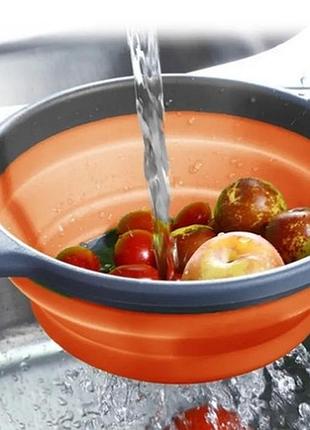 Дуршлаг складной силиконовый frico fru-088-orange 40.5 см оранжевый