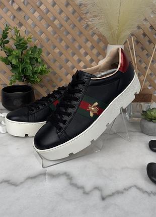 Gucci ace sneaker web bee жіночі кросівки шкіра оригінал 39 eur