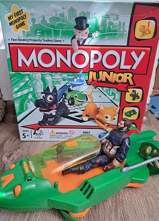 Настольная игра hasbro моя первая монополия (не полностью) и авто с героем.цена за лот