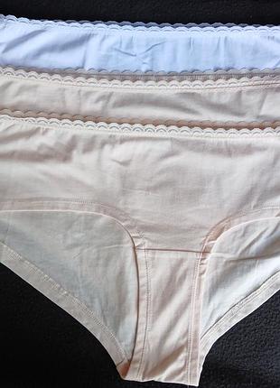 Трусы женские, котоновые с кружевом, 3xl, 56-58, батл