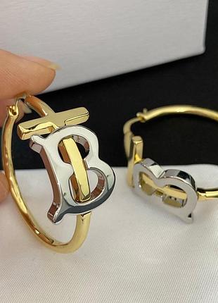 Сережки кільця у стилі burberry
