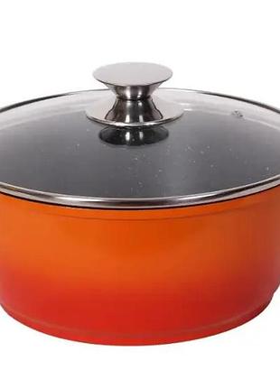Кастрюля со стеклянной крышкой bohmann bh-7324-mrb-or 3.9 л 24 см