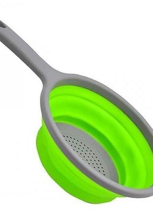 Дуршлаг складной силиконовый frico fru-088-green 40.5 см зеленый