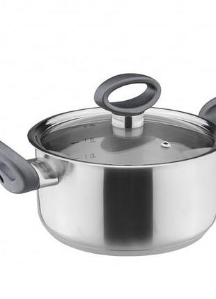 Кастрюля vinzer delight vz-89054-а 20 см 3.4 л серебристая