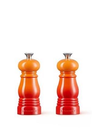 Набор мельниц для соли и перца le creuset set of pepper mill salt mill 96002500090000 11 см 2 шт оранжевый