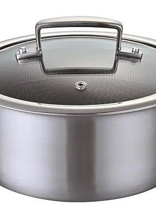 Каструля з кришкою bohmann bh-4100-24 24 см 4.9 л сріблястий