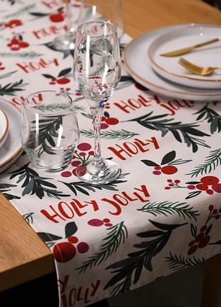 Раннер ardesto happy holidays art01hw 40х140 см білий гостролист