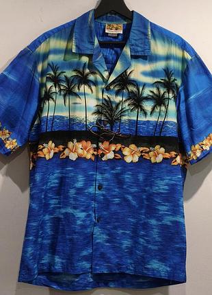 Винтажная байкерская гавайская рубашка гавайка winnie fashion hawaii usa vintage