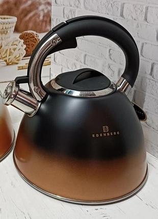 Чайник со свистком edenberg eb-8865-black 3 л черный