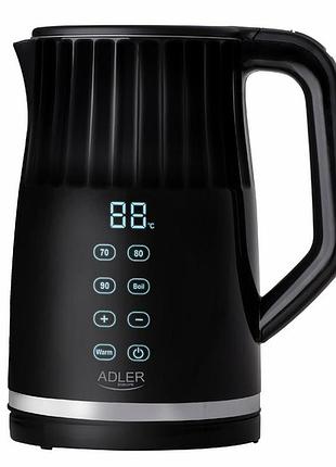 Чайник електричний з регулятором температури adler ad-1350-led 1.7 л чорний