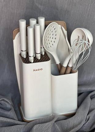 Набор кухонных принадлежностей magio mg-1097-beige 12 предметов бежевый