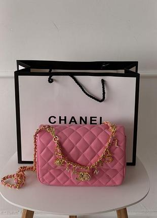 Сумка mini lambskin coco charms rectangular classic flap bag 7