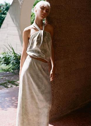 Комплект хлопковый топ+ юбка zara