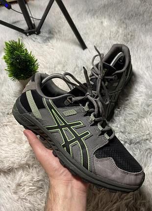 Кросівки asics gel-citrek сірі з зеленими акцентами розмір 40.5
