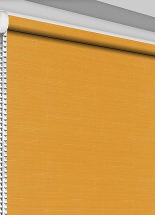 Рулонная штора rolets лён 1-852-1000 100x170 см открытого типа оранжевая