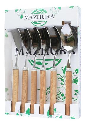 Набор столовых ложек mazhura beech wood mz-505665 6 шт