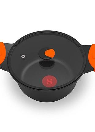 Каструля с крышкой sogo ss-23285 3.8 л 24 см черная