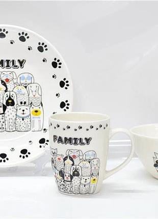Набір дитячого посуду ardesto family ar3457ds 3 предмети білий
