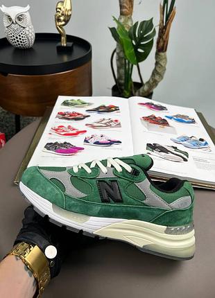 Мужские кроссовки new balance 992 green white grey