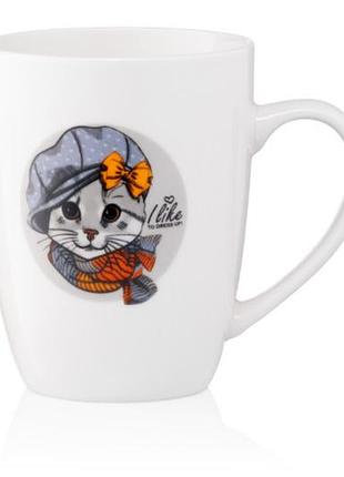 Кружка ardesto lovely сat ar-3464 320 мл белая
