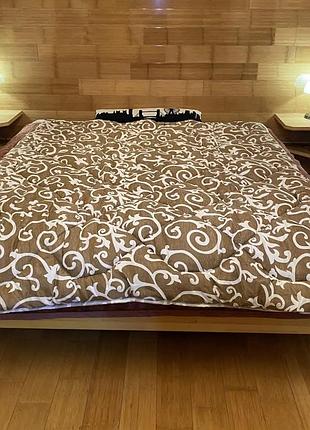 Одеяло евро открытое зимнее из овечьи шерсти leri max 21515 195х210 см коричневое