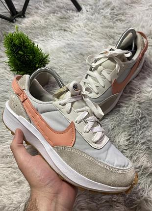 Nike waffle debut кросівки сірі з рожевим 38 розмір