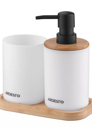 Набір аксесуарів для ванної кімнати ardesto minimalism arhb3110wb 3 предмети білий