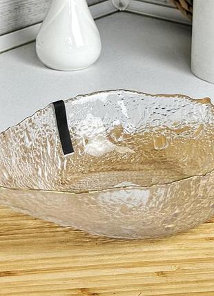 Салатник ardesto leaf ar5008 17.5 см прозрачный