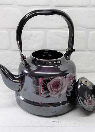Чайник на плиту edenberg розы eb-3356-roses-black 2.5 л черный