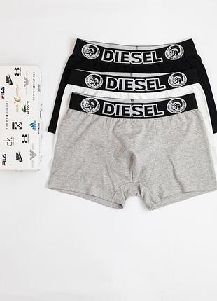 Комплект мужских трусов боксеров diesel из хлопкового материала, 3 шт l