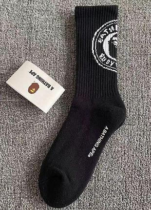 Мужские носки a bathing ape (41-44) bape черные (лого)