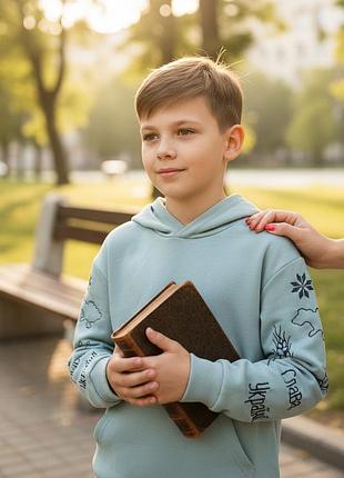 Котонова зручна худі (толстівка) на хлопця 10-11 років ✅