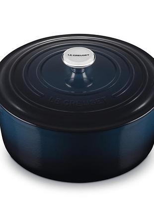 Каструля з кришкою le creuset signature cast iron round casserole 21177221294475 22 см 3.3 л нюїт
