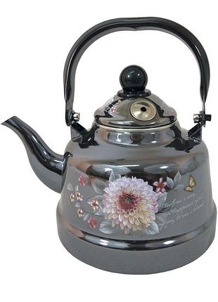 Чайник на плиту edenberg цветы eb-3356-flower-black 2.5 л черный