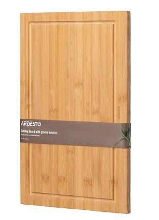 Доска кухонная с желобом ardesto midori ar1440ba 40х28х1.5 см бежевая